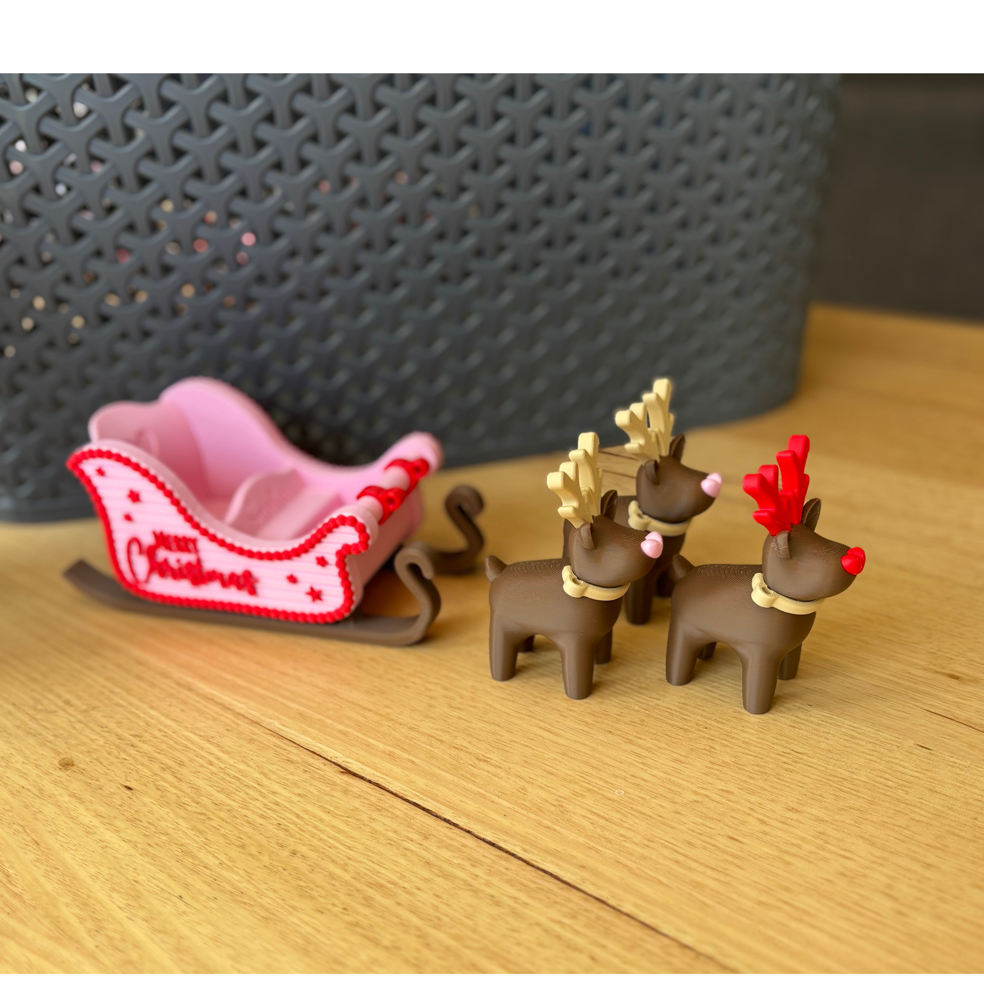 Reindeer & Sleigh - 3D Printed