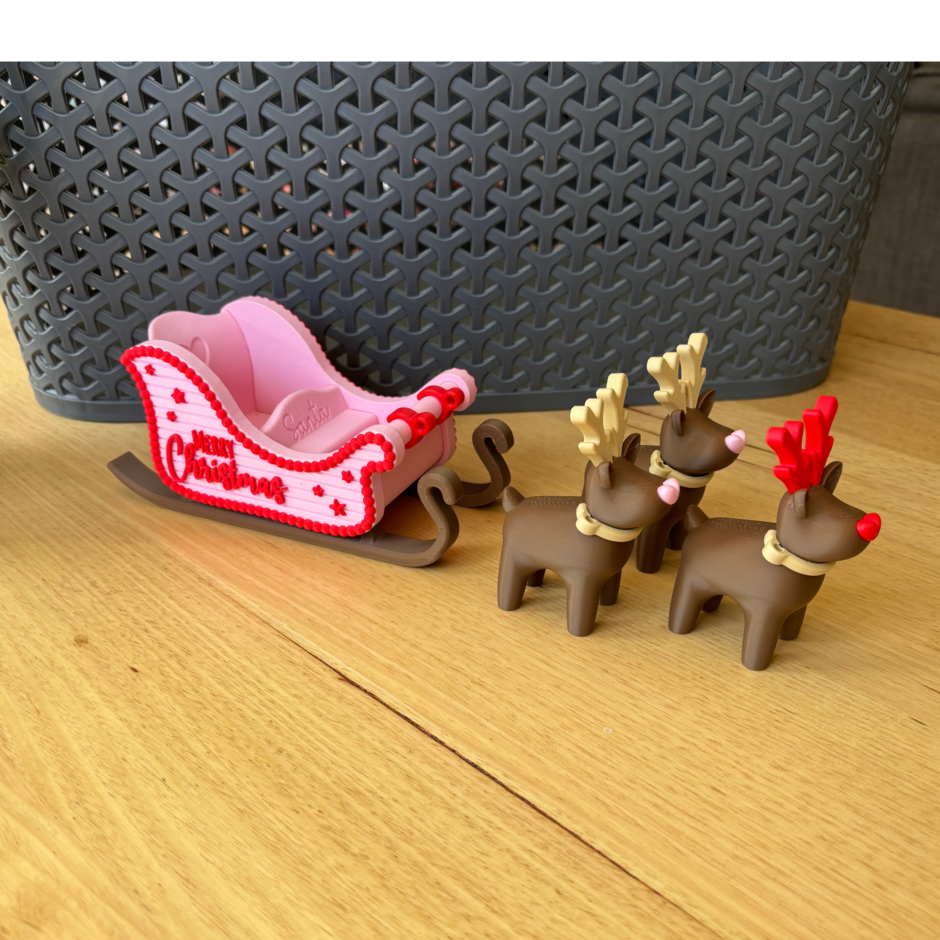 Reindeer & Sleigh - 3D Printed