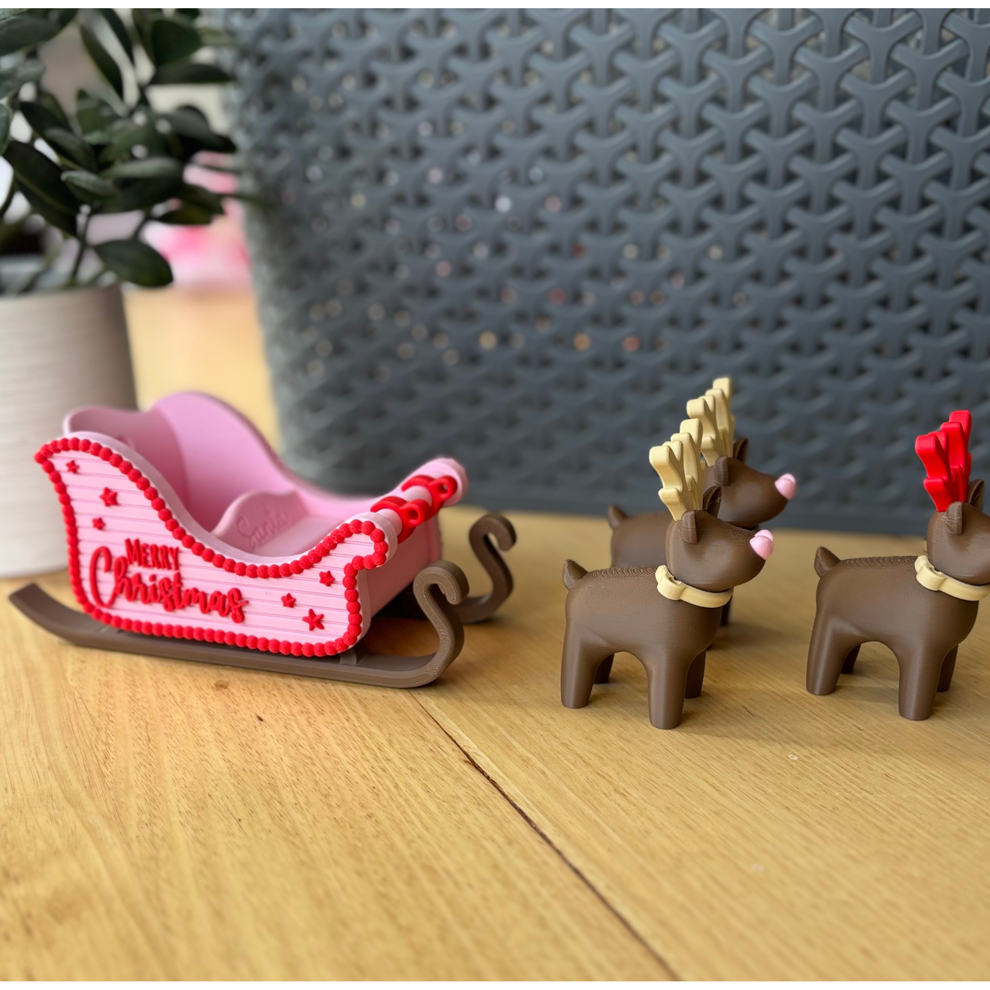 Reindeer & Sleigh - 3D Printed