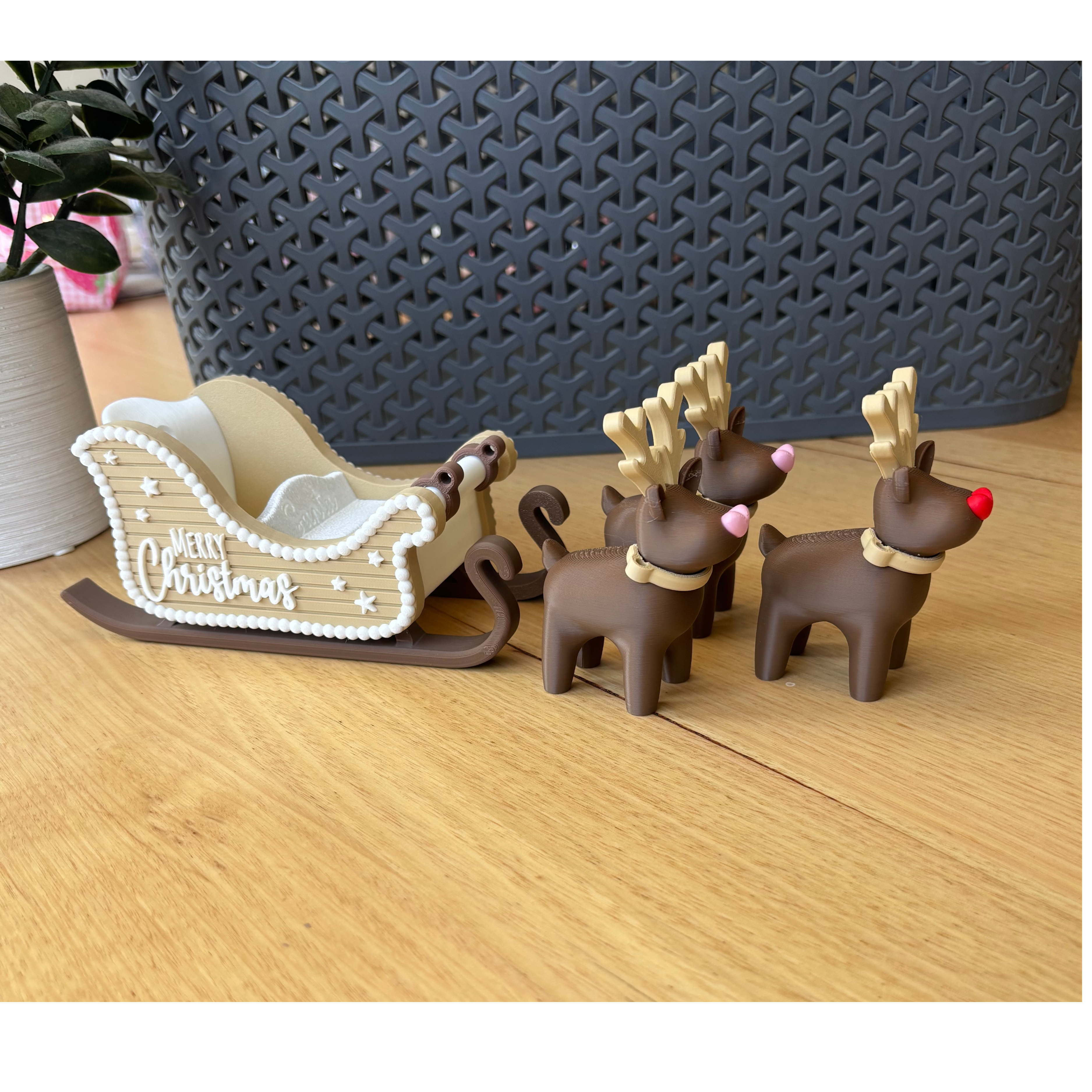 Reindeer & Sleigh - 3D Printed