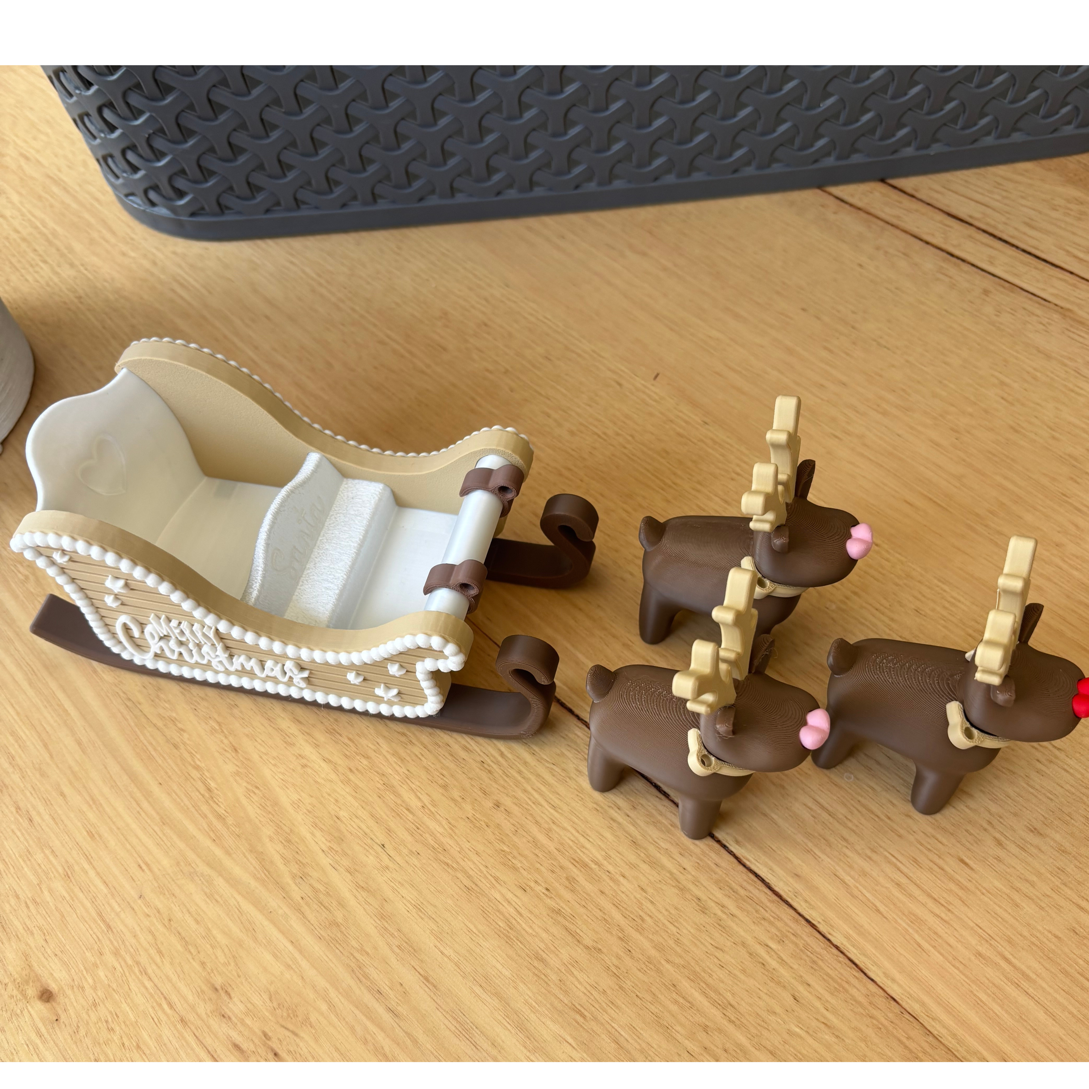 Reindeer & Sleigh - 3D Printed