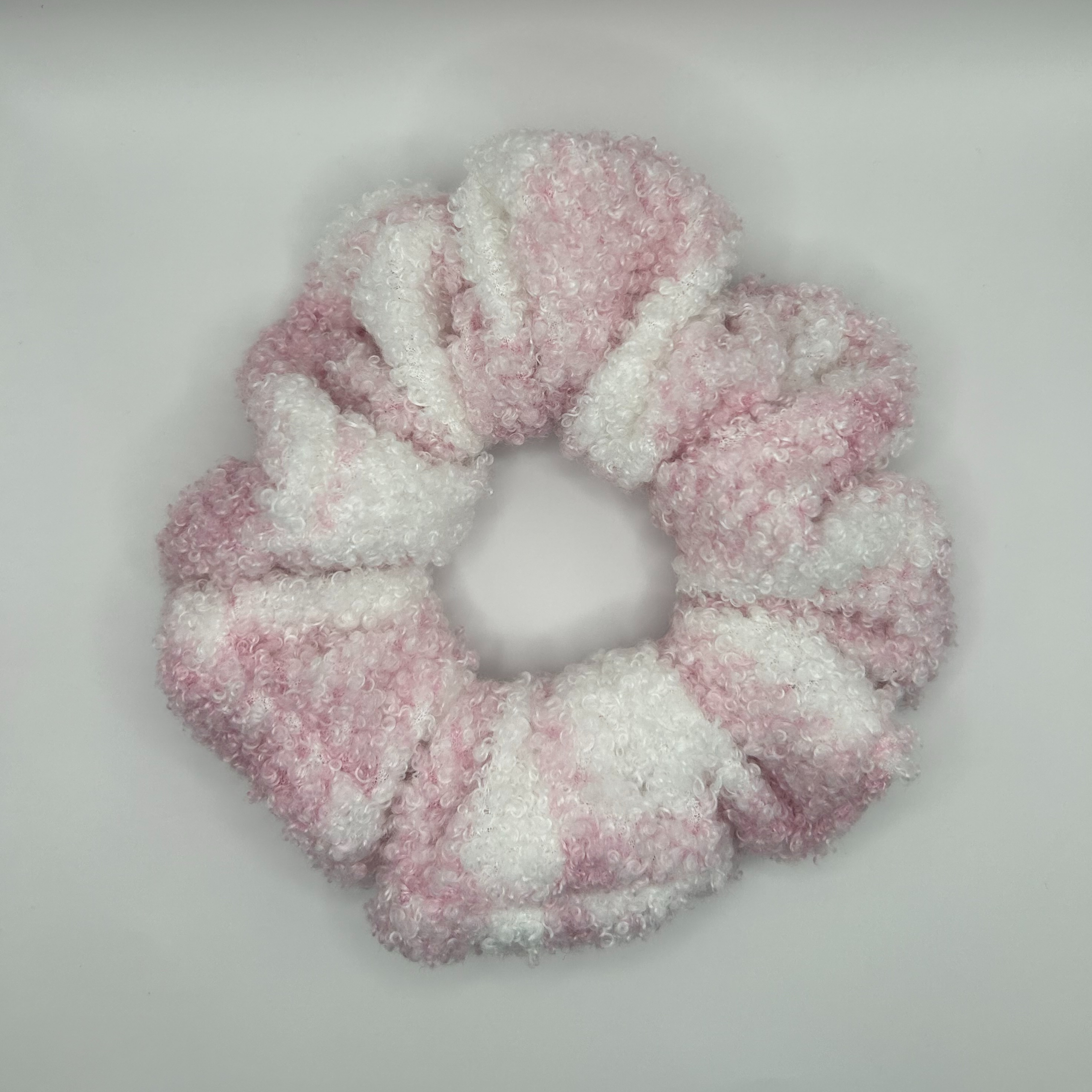 Teddie Fleece Pink Scrunchie