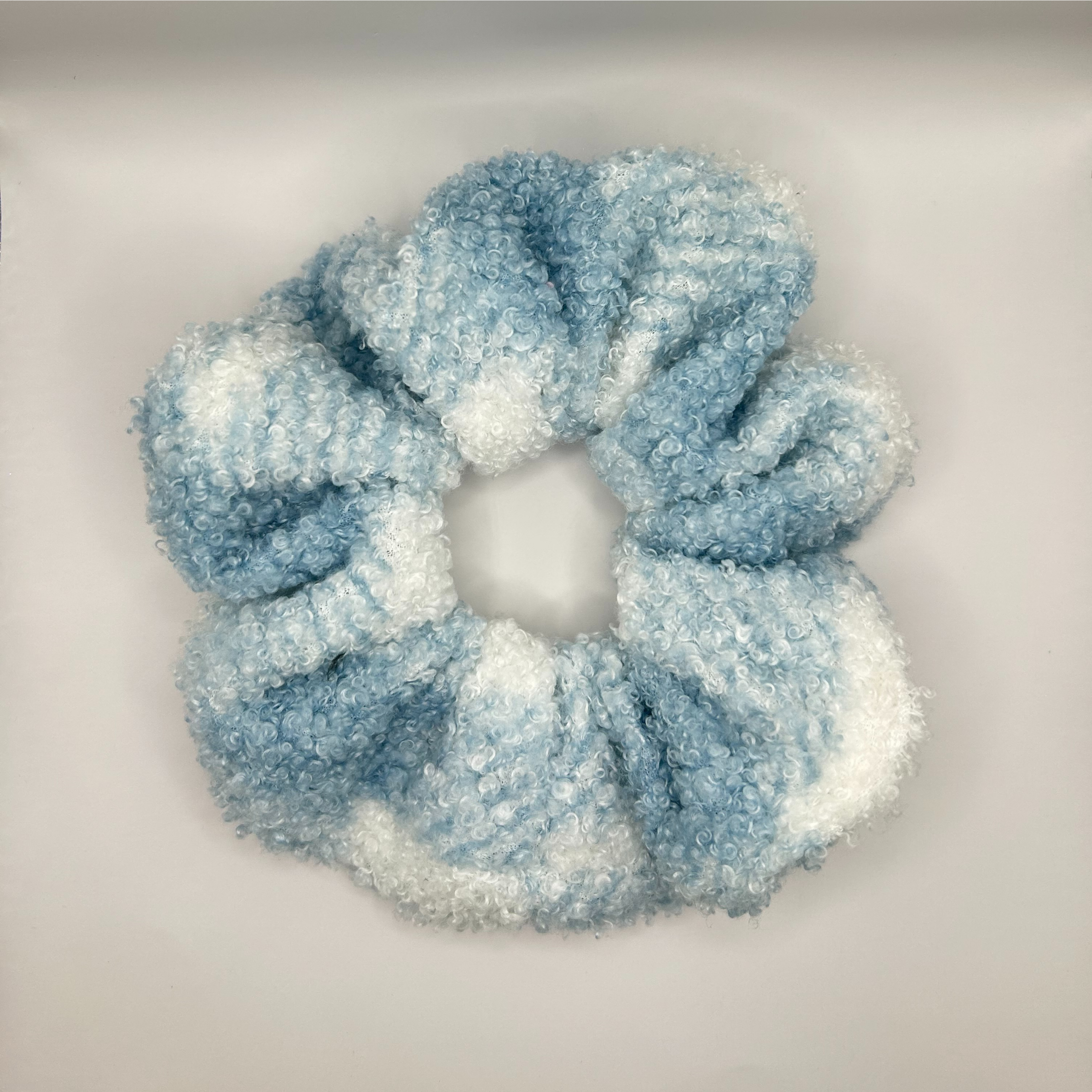 Teddie Fleece Blue Scrunchie
