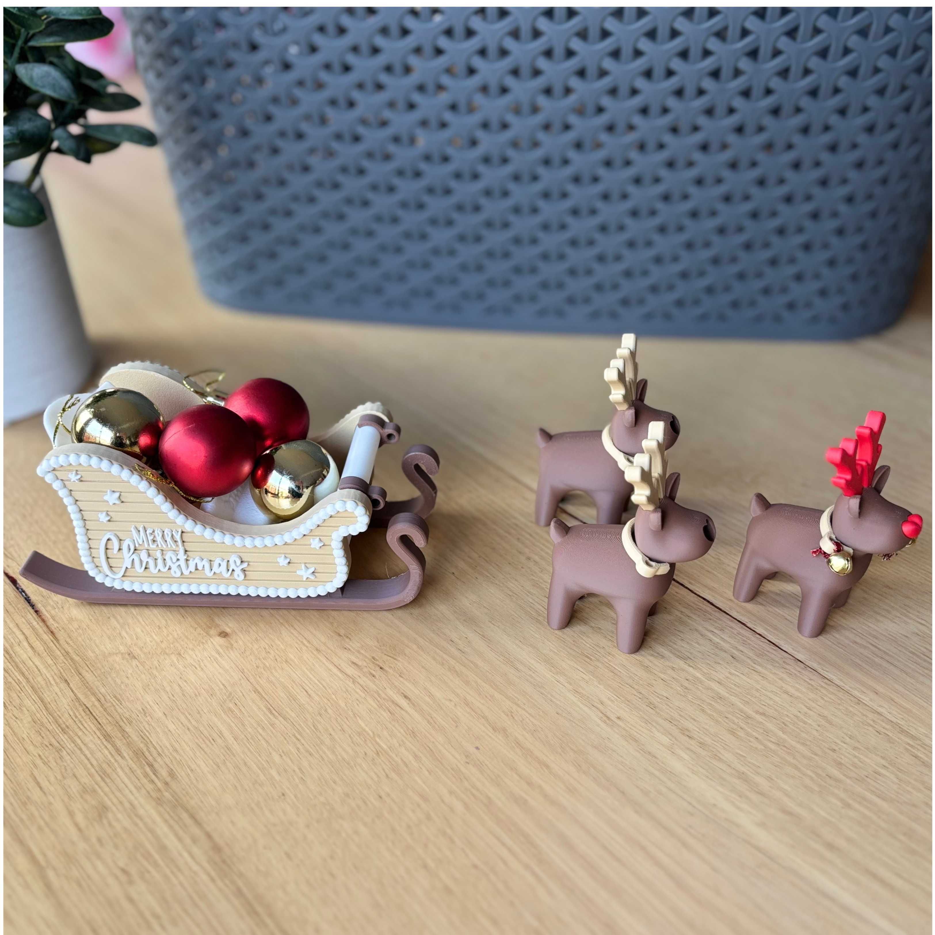 Reindeer & Sleigh - 3D Printed